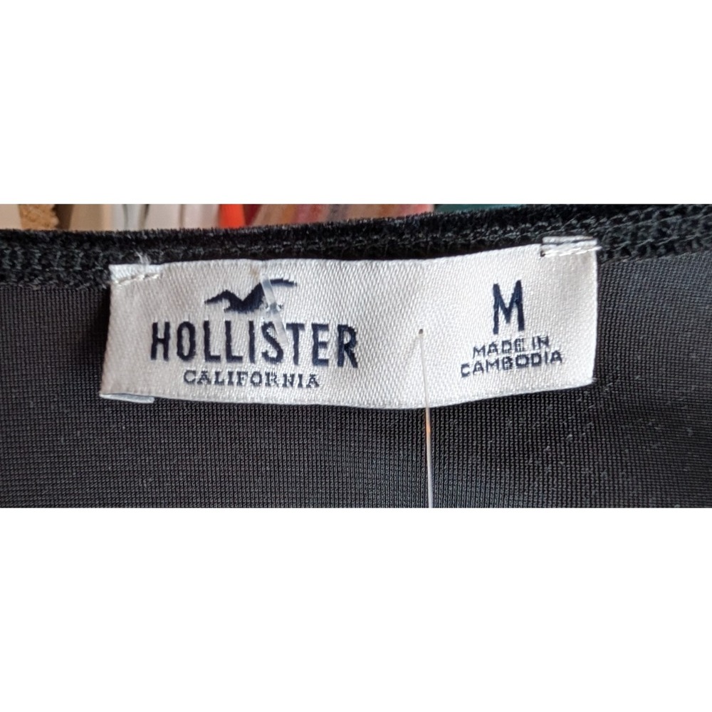 Hollister Black Velvet Whimsigoth Renaissance Dark Fairy Corset Milkmaid Top Med - Picture 5 of 10